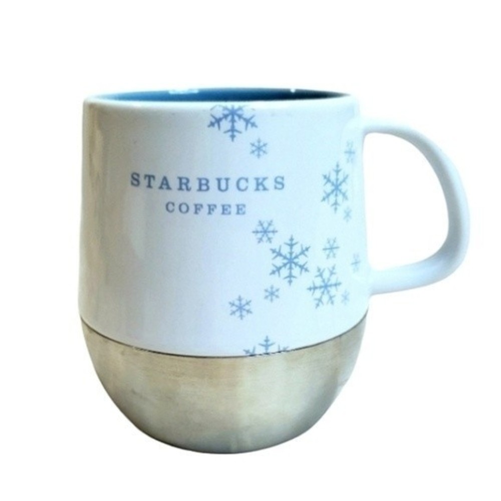 Starbucks 2007 Christmas Snowflake Porcelain Stainless Steel Mug 14 fl - Picture 2 of 7